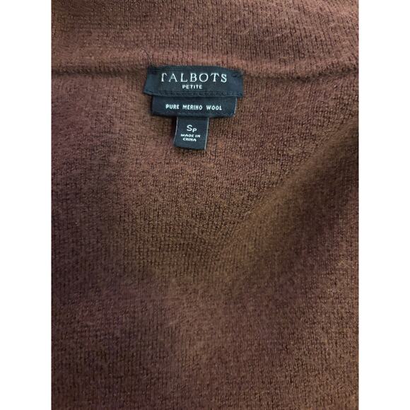 Talbots Petite Pure Merino Wool Sweater Jacket – SP – Chestnut Brown - Picture 7 of 7